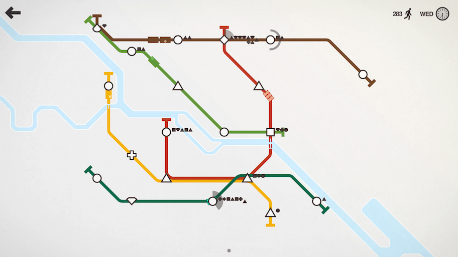 Screenshot from 'Mini Metro'
